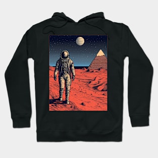 Pyramids On Mars Space Astronaut Art Hoodie